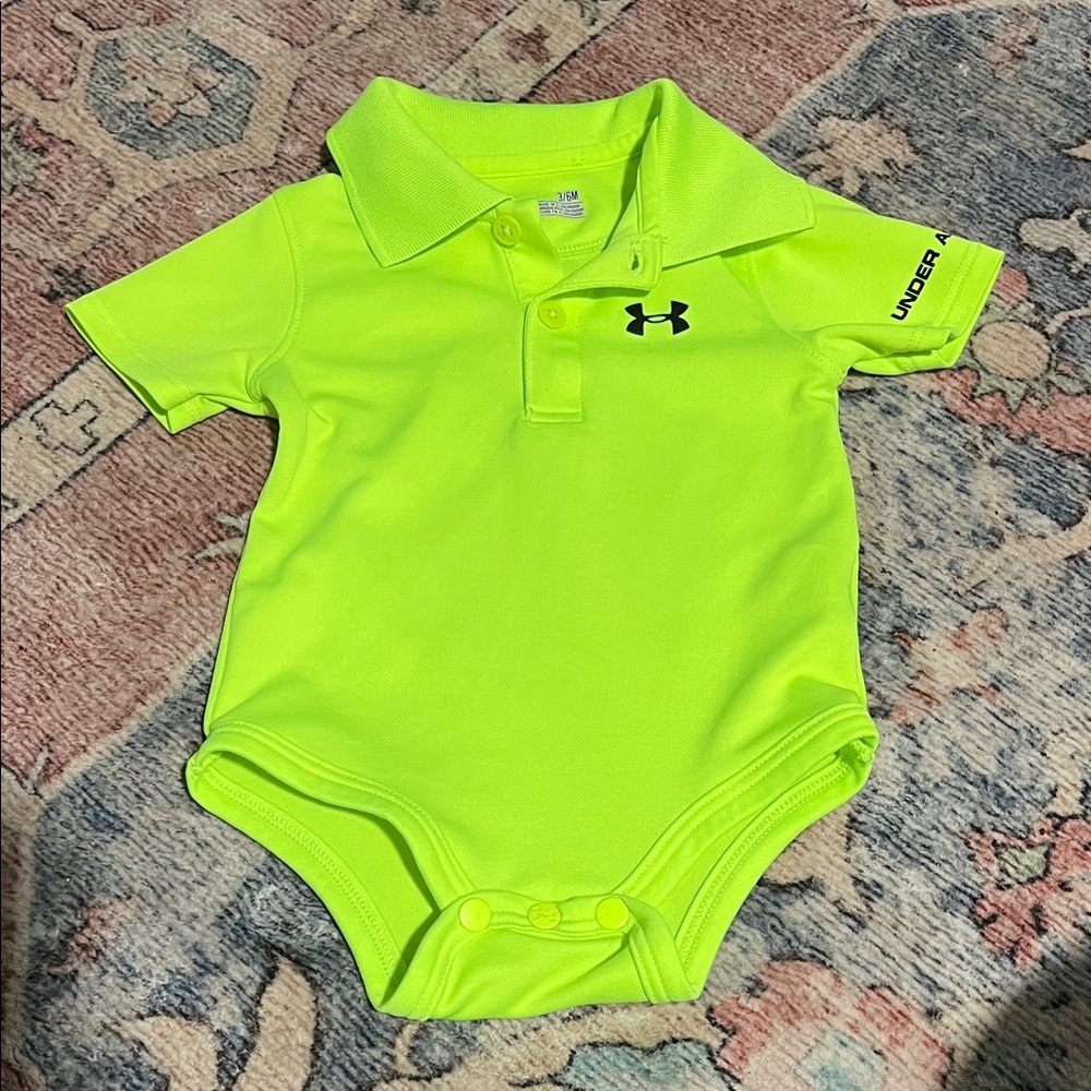Under Armour Bright Green Baby Polo Bodysuit